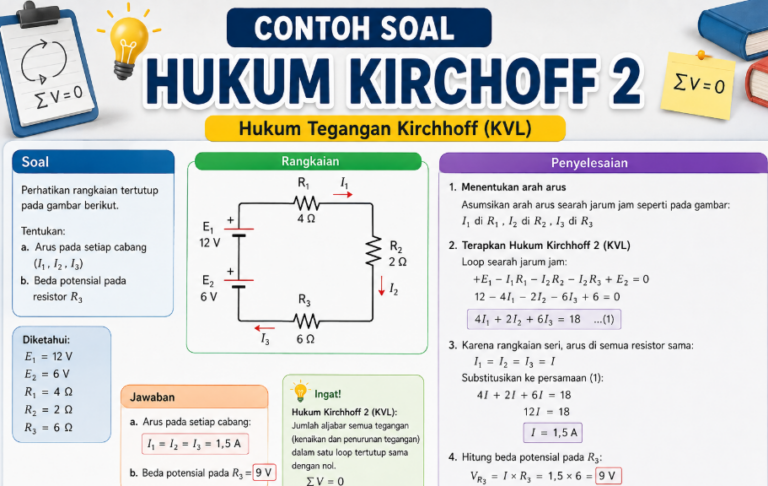 Contoh Soal Hukum Kirchhoff 2: Rumus, Jawaban, dan Pembahasan