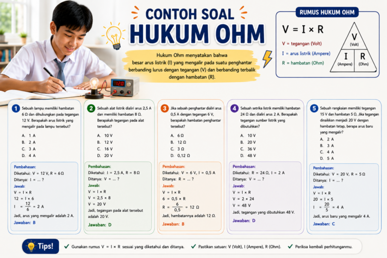 Contoh Soal Hukum Ohm: Rumus, Jawaban, dan Pembahasan