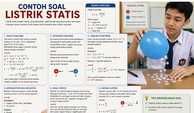 Contoh Soal Listrik Statis: Rumus, Jawaban, dan Pembahasan