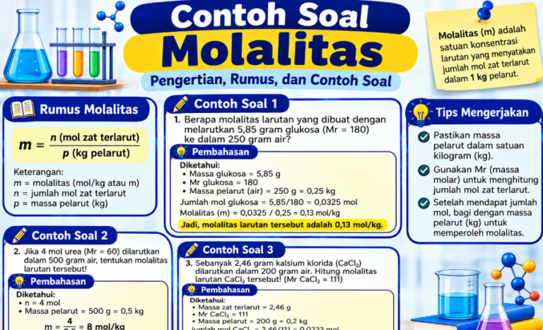 Contoh Soal Molalitas: Rumus, Jawaban, dan Pembahasan