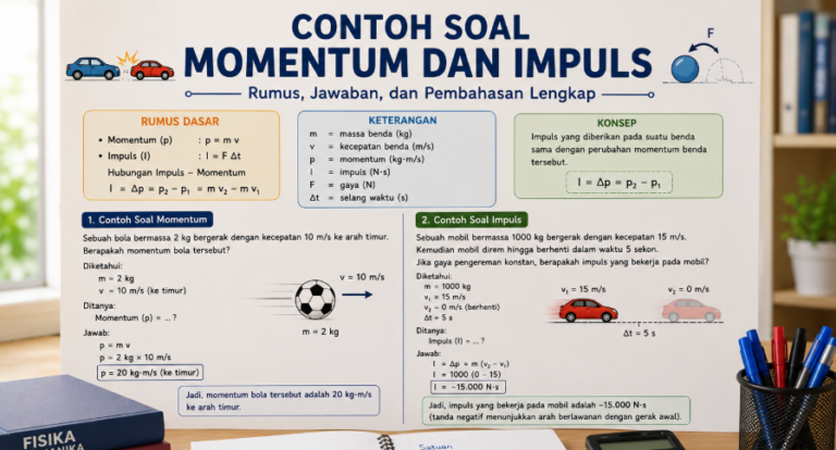 30 Contoh Soal Momentum dan Impuls Lengkap dengan Jawaban