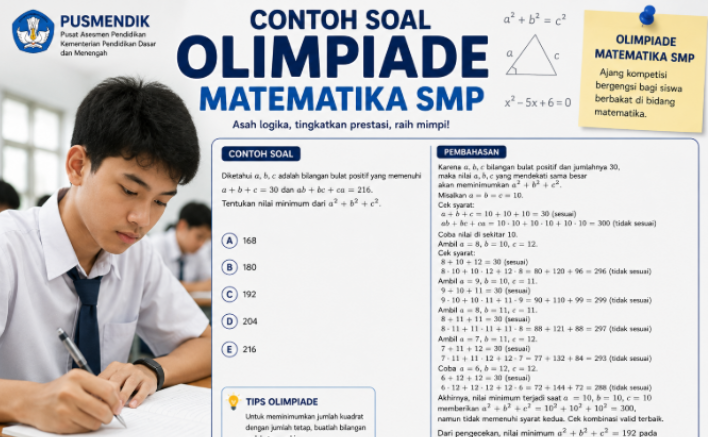 Contoh Soal Olimpiade Matematika SMP Beserta Jawaban dan Pembahasan