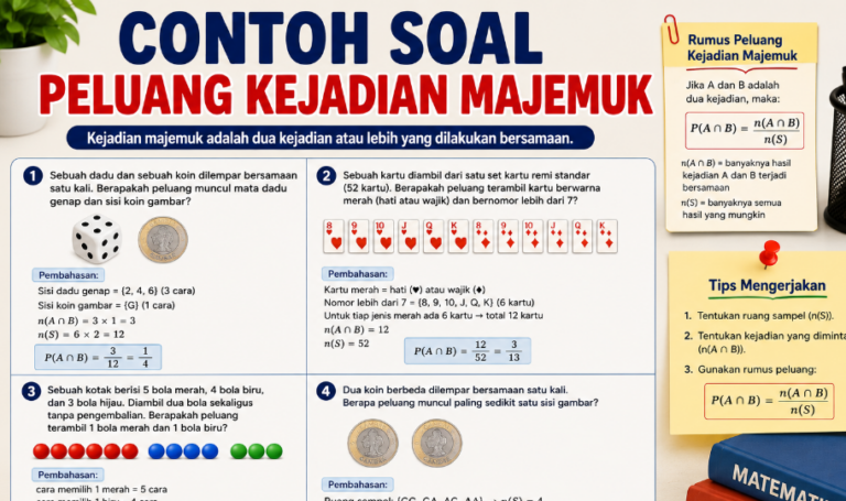 30 Contoh Soal Peluang Kejadian Majemuk Lengkap dengan Jawaban