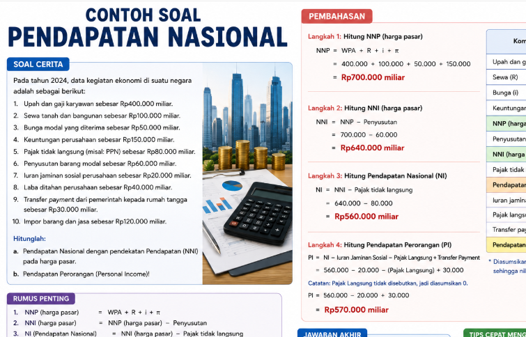 Contoh Soal Pendapatan Nasional Terbaru 2026 Lengkap dengan Jawaban dan Pembahasan