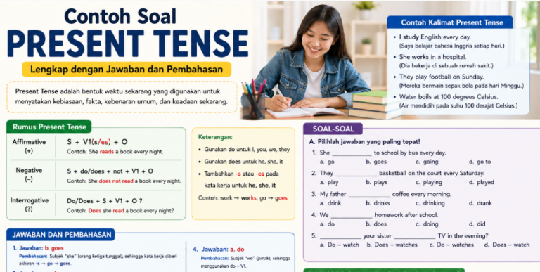 Contoh Soal Present Tense Lengkap dengan Jawaban dan Pembahasan