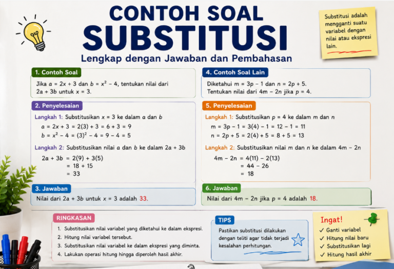 30 Contoh Soal Substitusi Lengkap dengan Jawaban