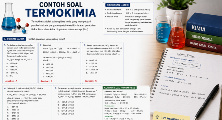 30 Contoh Soal Termokimia: Rumus, Jawaban, dan Pembahasan