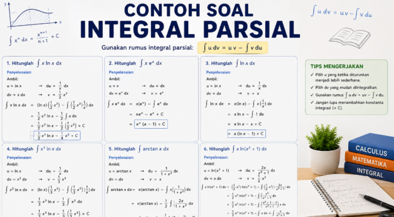 Contoh Soal Integral Parsial: Rumus, Jawaban, dan Pembahasan