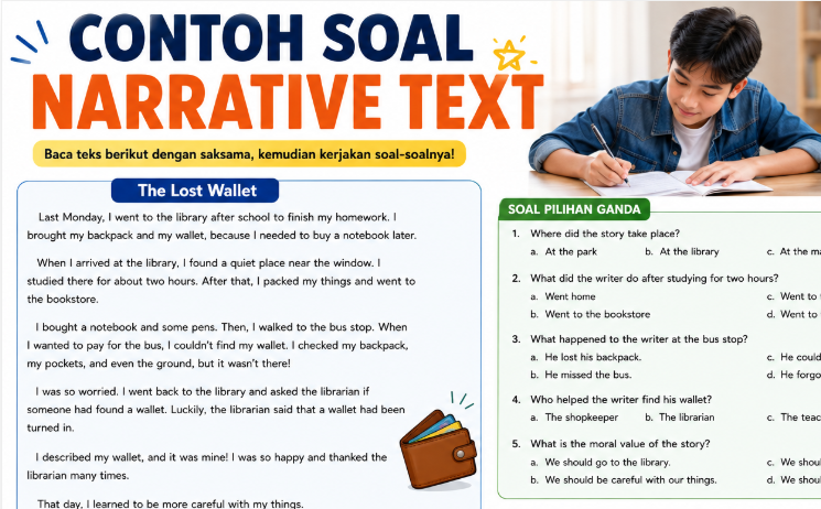 Contoh Soal Narrative Text Lengkap dengan Jawaban dan Pembahasan