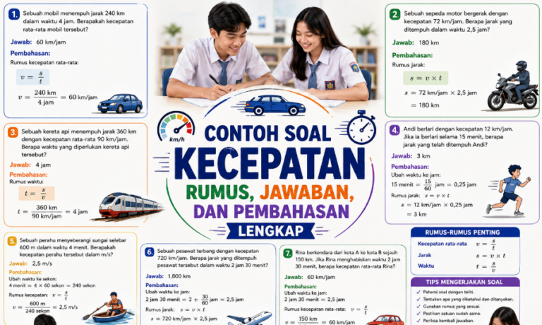 Contoh Soal Kecepatan: Rumus, Jawaban, dan Pembahasan Lengkap