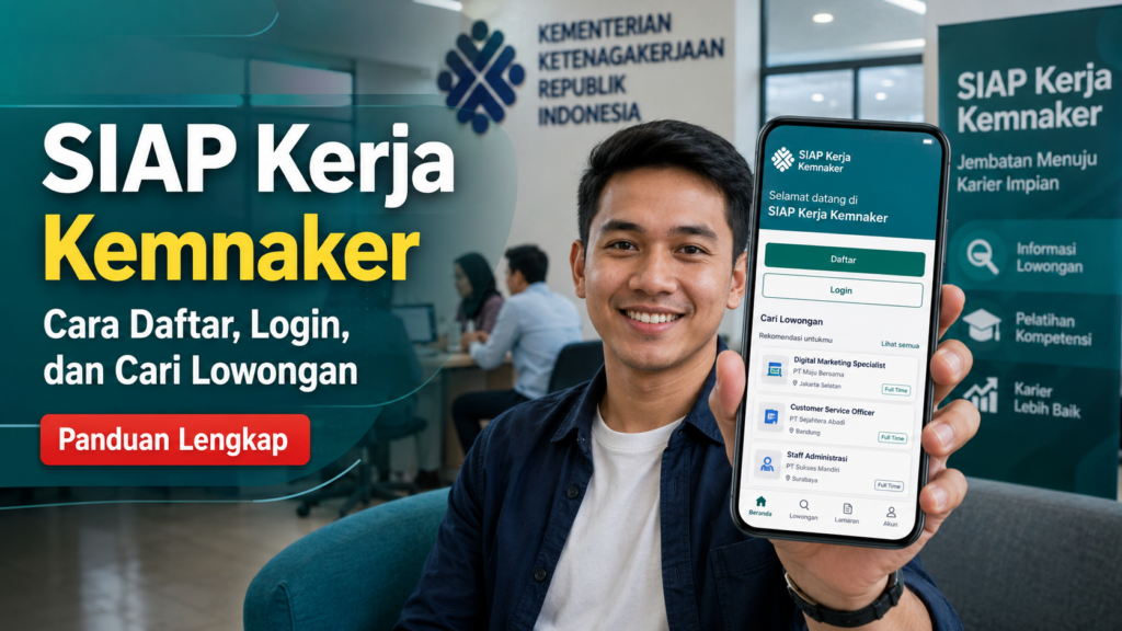 Aplikasi SIAP Kerja Kemnaker Cara Daftar, Login, dan Cari Lowongan