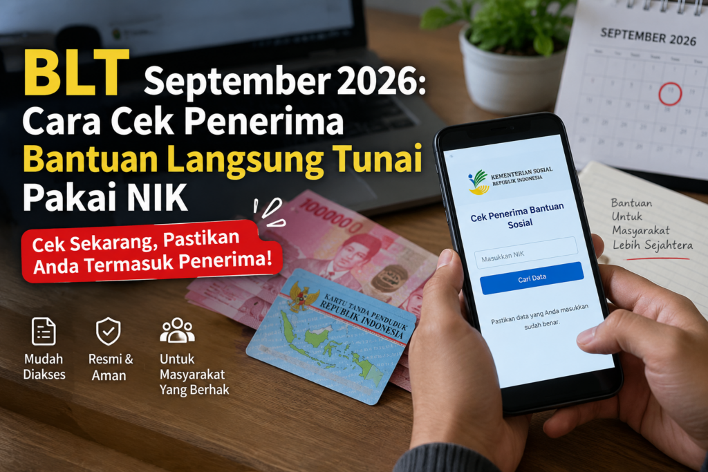 BLT September 2026 Cara Cek Penerima Bantuan Langsung Tunai Pakai NIK