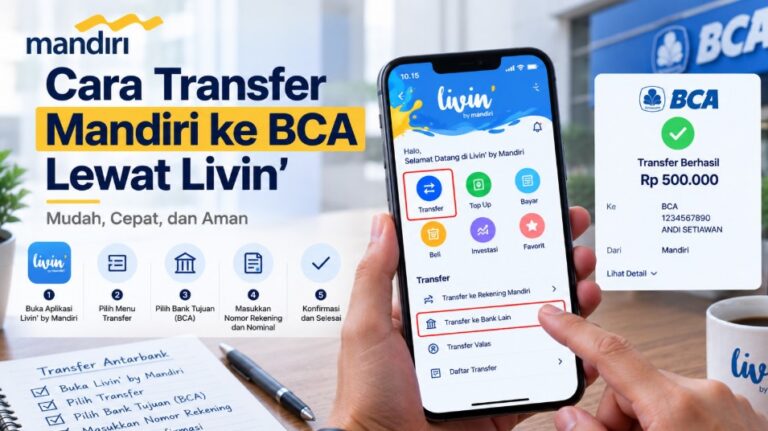 Cara Transfer Mandiri ke BCA Lewat Livin, Lengkap dengan Biaya Admin