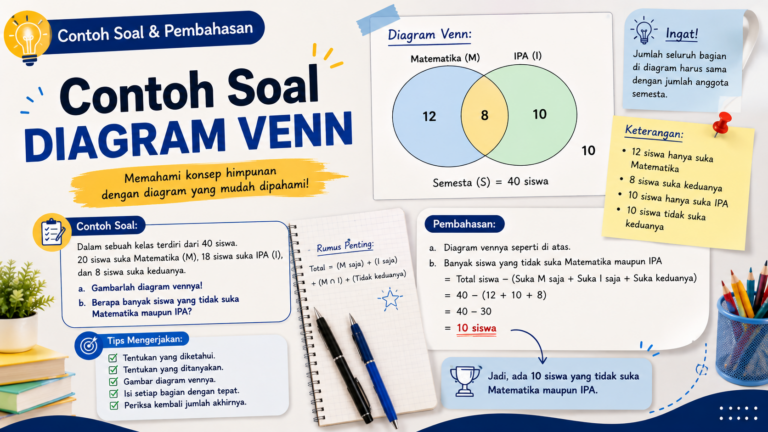 Contoh Soal Diagram Venn: Rumus, Jawaban, dan Pembahasan