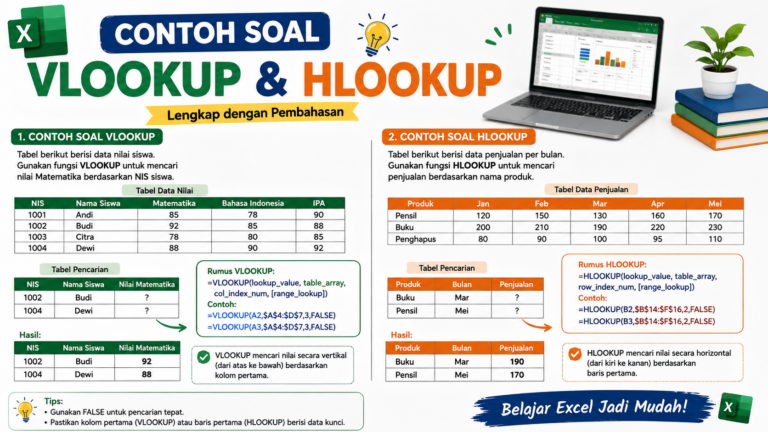 Contoh Soal VLOOKUP dan HLOOKUP: Rumus, Jawaban, dan Cara Menggunakannya