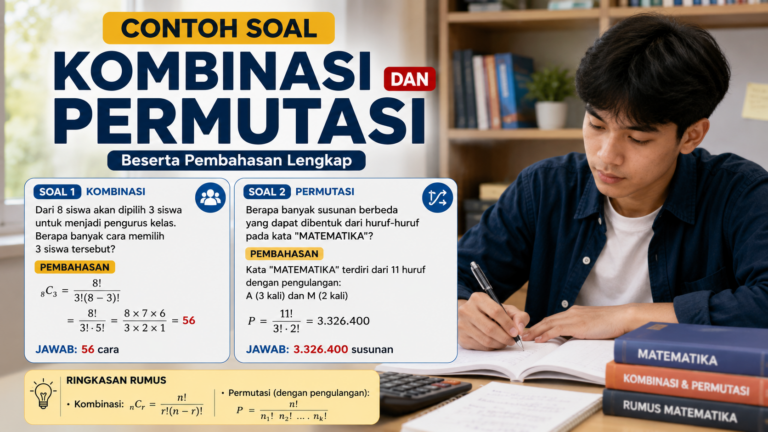 Contoh Soal Kombinasi dan Permutasi: Rumus, Jawaban, dan Pembahasan Lengkap