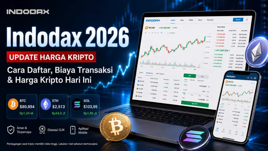 Indodax 2026 Cara Daftar, Biaya Transaksi & Harga Kripto Hari Ini