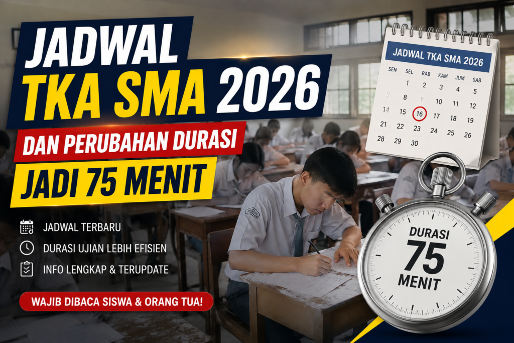 Jadwal TKA SMA 2026 dan Perubahan Durasi Jadi 75 Menit