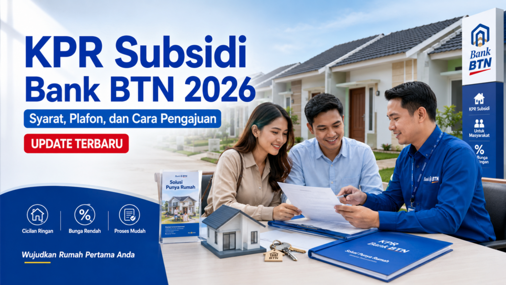 KPR Subsidi Bank BTN 2026 Syarat, Plafon, dan Cara Pengajuan
