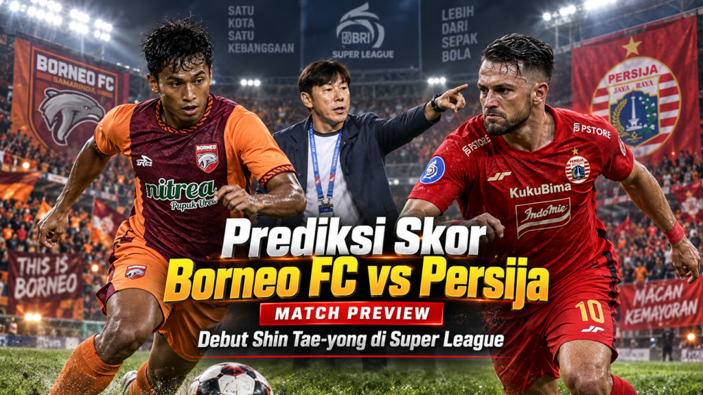 Prediksi Skor Borneo FC vs Persija Debut Shin Tae-yong di Super League