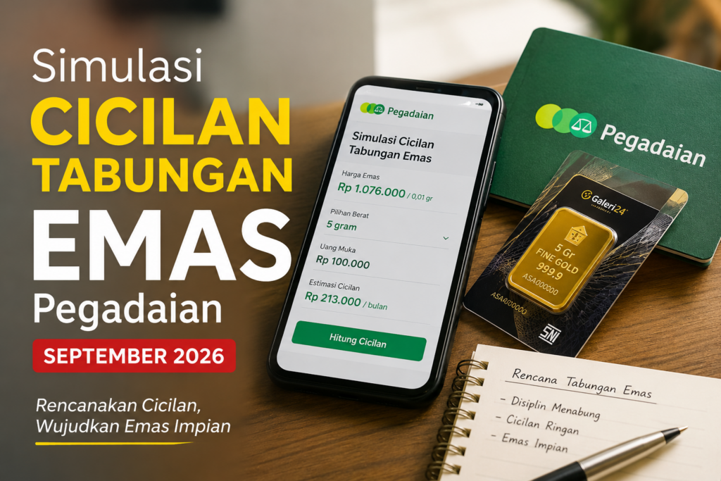 Simulasi Cicilan Tabungan Emas Pegadaian September 2026