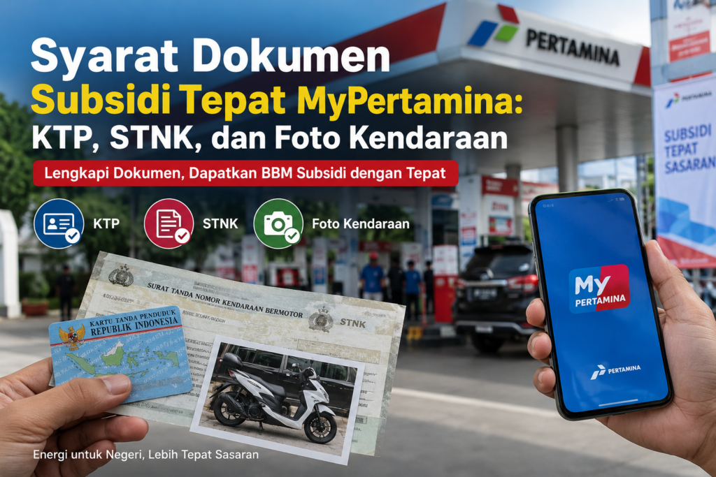 Syarat Dokumen Subsidi Tepat MyPertamina KTP, STNK, dan Foto Kendaraan