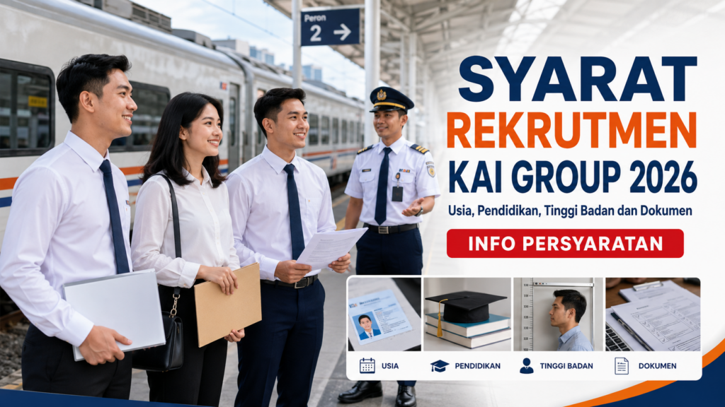 Syarat Rekrutmen KAI Group 2026 Usia, Pendidikan, Tinggi Badan dan Dokumen