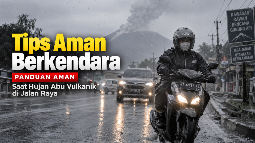 Tips Aman Berkendara Saat Hujan Abu Vulkanik di Jalan Raya